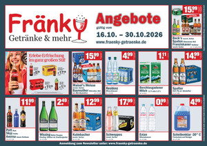Fränky Getränkemarkt Prospekt - Oktober 2