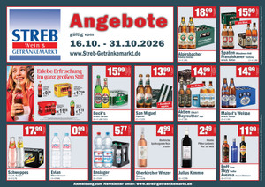 Streb Wein & Getränkemarkt Prospekt - Oktober 2