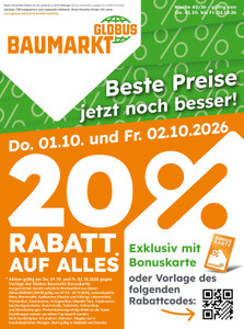 Globus Baumarkt Prospekt - Werbewoche 40/2026