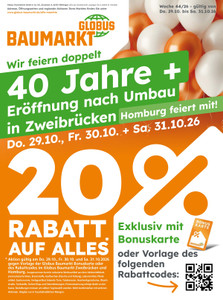 Globus Baumarkt Prospekt - Angebote ab 26.10.