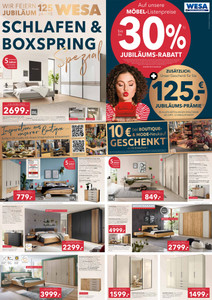 WESA Einrichtungshaus Prospekt - Jubiläum Schlafen & Boxspring