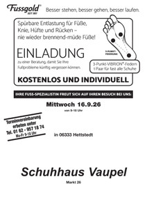 Fussgold Prospekt - Fußgold Einladung 16.09.2026