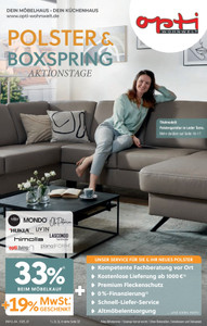Opti Wohnwelt Prospekt - Polster & Boxspring Aktionstage