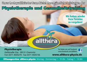 allthera Prospekt - Physiotherapie und Gesundheitstraining