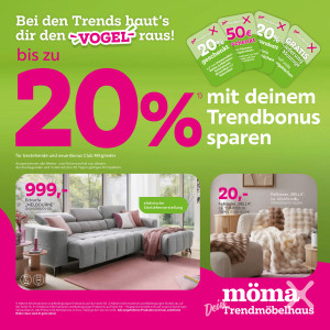 mömax Prospekt - bis zu 20% mit deinem Trendbonus sparen