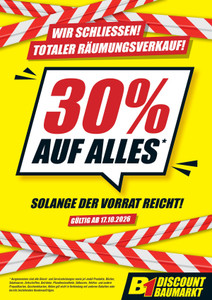 B1 Discount Baumarkt Prospekt - Wir Schliessen! Bielefeld-Schildesche