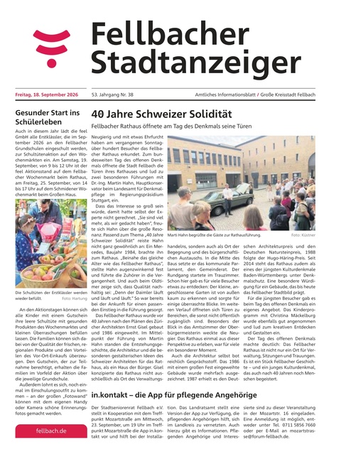 Fellbacher Wochenblatt 18.09.2026