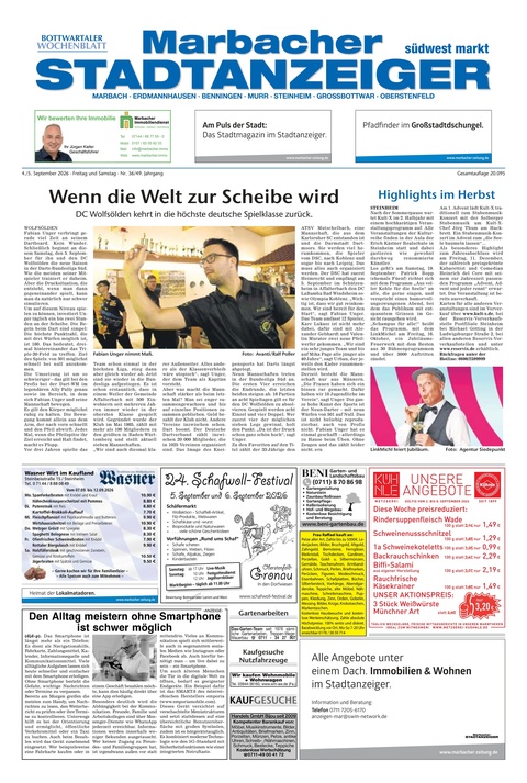 Marbacher Stadtanzeiger 04.09.2026