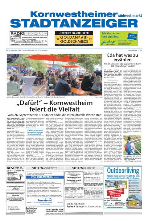 Kornwestheimer Stadtanzeiger 25.09.2026