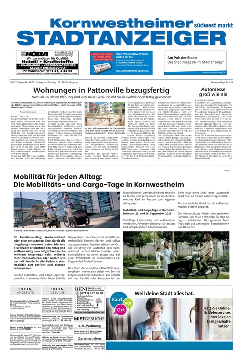 Kornwestheimer Stadtanzeiger 18.09.2026